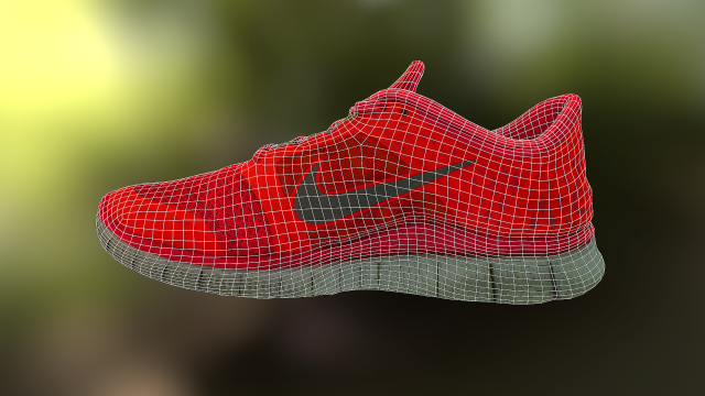 worn nike free run 3 sneaker shoe low poly 3D in 3DExport