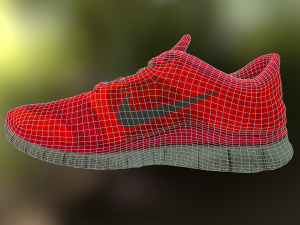 worn nike free run 3 sneaker shoe low poly 3D 模型