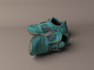 worn nike free run 3 sneaker shoe low poly 3D Model