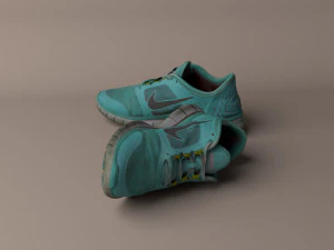 worn nike free run 3 sneaker shoe low poly 3D Model