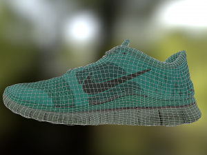 worn nike free run 3 sneaker shoe low poly 3D Model