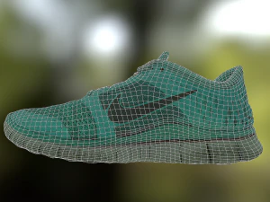 worn nike free run 3 sneaker shoe low poly 3D Model