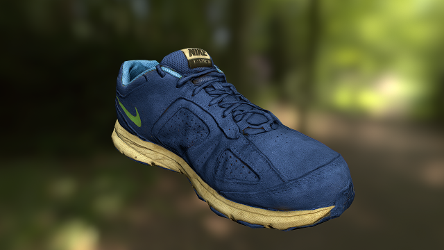 worn nike shoe low poly 3D 모델 .c4d .max .obj .3ds .fbx .stl .blend 