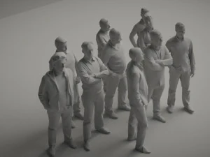 10 low poly people pack 3D Model