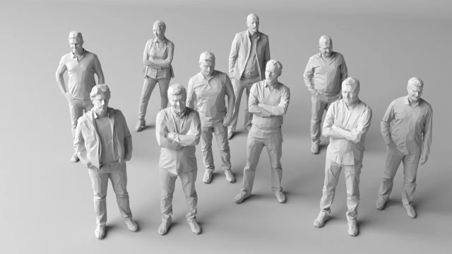 10 low poly people pack 3D Model .c4d .max .obj .3ds .fbx .stl .blend 
