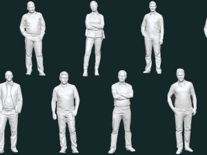 colored 10 low poly people pack Model 3D