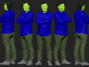 colored 10 low poly people pack Model 3D