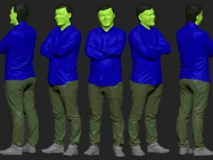colored 10 low poly people pack 3D Model