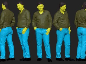 colored 10 low poly people pack 3D Model