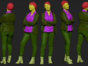 colored 10 low poly people pack Model 3D