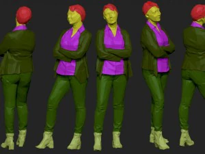 colored 10 low poly people pack 3D Model