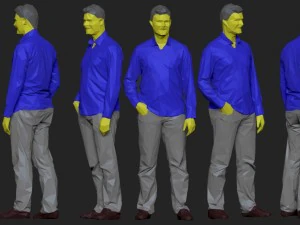 colored 10 low poly people pack 3D Model