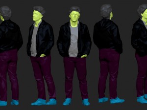 colored 10 low poly people pack Model 3D