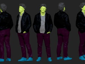 colored 10 low poly people pack 3D Model