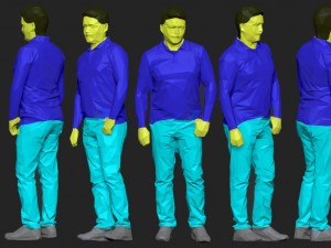 colored 10 low poly people pack Model 3D