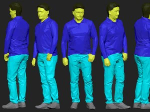 colored 10 low poly people pack 3D Model