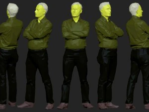 colored 10 low poly people pack 3D Model