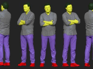 colored 10 low poly people pack 3D Model
