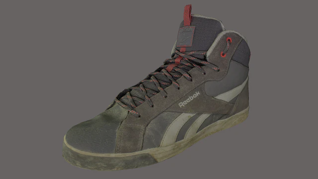 worn skater shoe low poly 3D Model .c4d .max .obj .3ds .fbx .stl .blend 