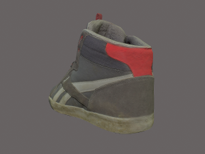 worn skater shoe low poly 3D मॉडल