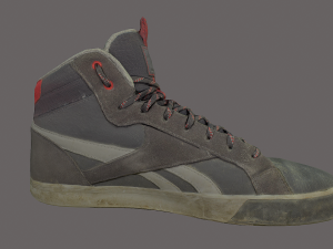 worn skater shoe low poly 3D मॉडल