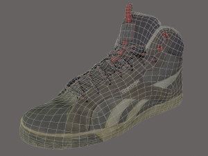 worn skater shoe low poly 3D मॉडल