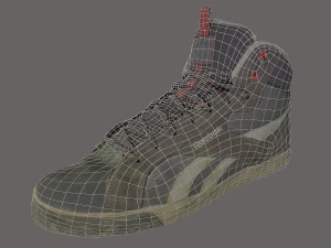 worn skater shoe low poly 3D Model