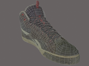 worn skater shoe low poly 3D मॉडल