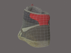 worn skater shoe low poly 3D मॉडल