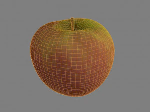 mela basso poli Modello 3D