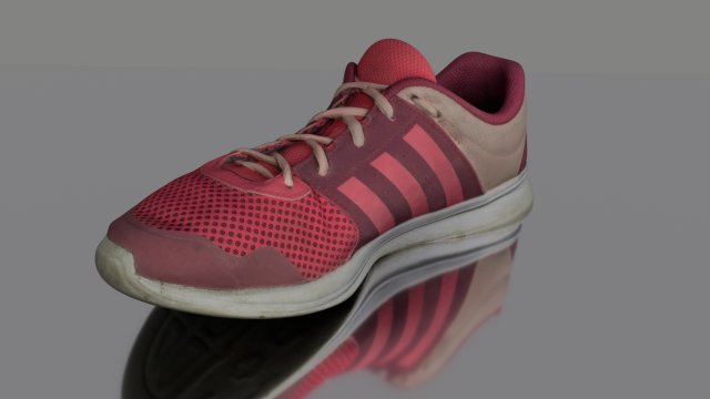 worn sneaker low poly 3D 모델 .c4d .max .obj .3ds .fbx .stl .blend
