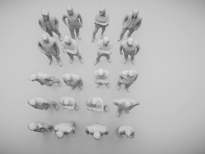 20 low poly people Model 3D