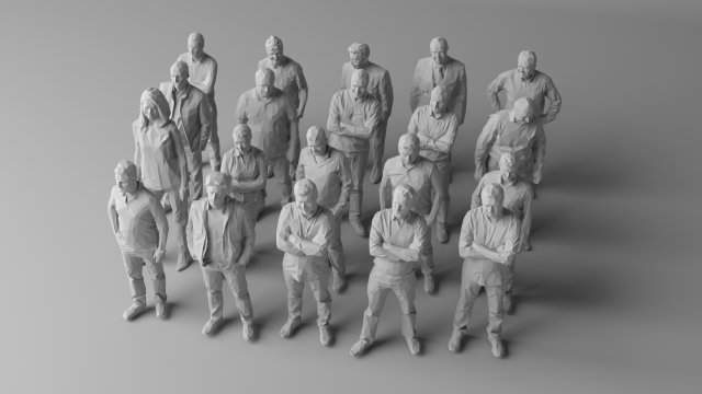 20 low poly people Model 3D .c4d .max .obj .3ds .fbx .stl .blend 
