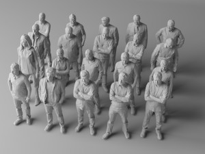20 low poly people 3D Model