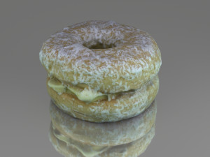 round sweet cake with cream 3D Модель