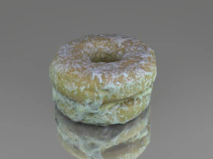 round sweet cake with cream 3D Model