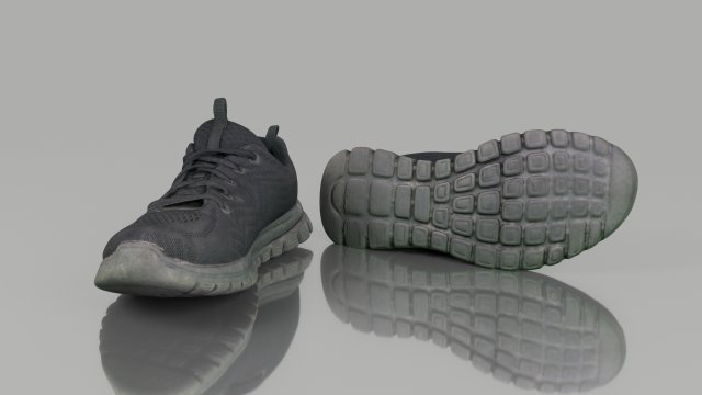 casual shoes low poly 3D Model .c4d .max .obj .3ds .fbx .stl .blend 