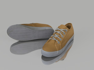 casual spring shoes low poly Modello 3D