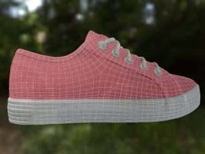casual summer shoes low poly 3D Модель