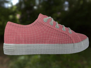 casual summer shoes low poly 3D Model