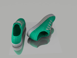 pair of summer shoes low poly 3D Model