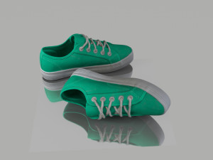 pair of summer shoes low poly 3D Model