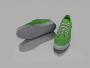 pair of summer shoes low poly Model 3D