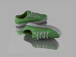 pair of summer shoes low poly 3D Model
