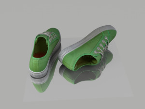 pair of summer shoes low poly 3D Model