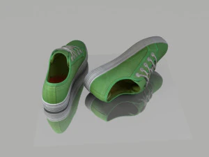 pair of summer shoes low poly 3D Model