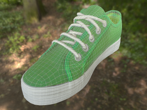 pair of summer shoes low poly 3D Model
