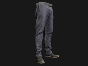 male outfit set pants and shoes low poly Modello 3D