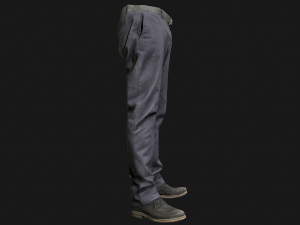 male outfit set pants and shoes low poly Modello 3D