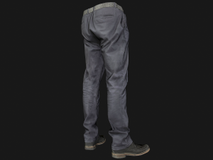 male outfit set pants and shoes low poly Modello 3D